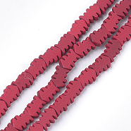 Spray Painted Non-magnetic Synthetic Hematite Beads Strands, Fish Bone, Red, 8x6x3mm, Hole: 0.8mm, about 51~52pcs/strand, 15.7 inch(G-T116-13-18)