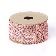 Macrame Cotton Cord, Braided Rope, for Wall Hanging, Crafts, Gift Wrapping, Colorful, 2mm, about 21.87 yards(20m)/roll(OCOR-F010-C17)
