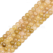Crackle Glass Beads Strands, Dyed & Heated, Round, Goldenrod, 8x7mm, Hole: 1.8mm, about 104~107pcs/strand, 30.12 inch~30.91 inch(76.5~78.5cm)(GLAA-N046-004A-03)