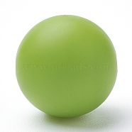 Food Grade Eco-Friendly Silicone Beads, Round, Yellow Green, 8~10mm, Hole: 1~2mm(SIL-R008A-08)