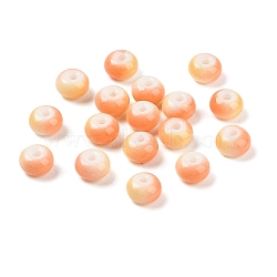 Opaque Spray Painted Glass Beads, Rondelle, Light Salmon, 8x5mm, Hole: 2mm, about 1041pcs/500g(GLAA-G118-01D)