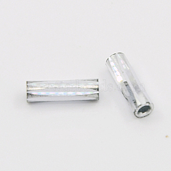 Aluminum Beads, Tube, Silver, 8~10x3mm, Hole: 2mm(X-ALUM-D004-05)