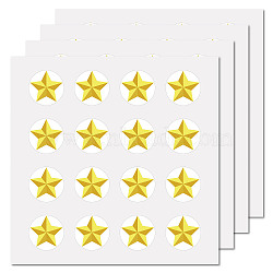 8 Sheets Plastic Waterproof Self-Adhesive Picture Stickers, Round Dot Cartoon Decals for Kid's Art Craft, Star, 150x150mm(DIY-WH0428-010)