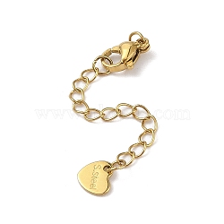 Ion Plating(IP) 304 Stainless Steel Curb Chain Extender, Golden, 60mm, Hole: 2.5mm(STAS-A097-02C-G)