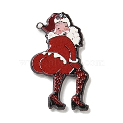 Christmas Acrylic Pendants, Santa Claus, Dark Red, 37.5x22x2.5mm, Hole: 2mm(MACR-U005-05B)