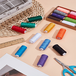 10Pcs 10 Colors Polyester Sewing Thread, Mixed Color, 260x60x27mm, 1pc/color(TOOL-LP0001-38)