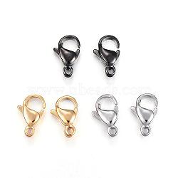 304 Stainless Steel Lobster Claw Clasps, Parrot Trigger Clasps, Mixed Color, 13x8x4mm, Hole: 1.5mm(STAS-H353-E-02)