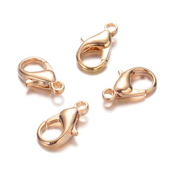 Zinc Alloy Lobster Claw Clasps, Parrot Trigger Clasps, Cadmium Free & Lead Free, Light Gold, 16x8mm, Hole: 2mm
