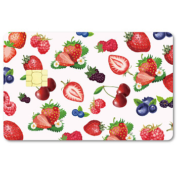 PVC Plastic Waterproof Card Stickers, Self-adhesion Card Skin for Bank Card Decor, Rectangle, Fruit, 186.3x137.3mm