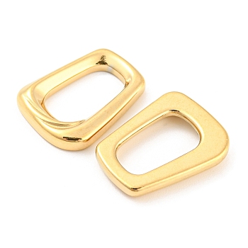 304 Stainless Steel Linking Rings, Trapezoid, Real 18K Gold Plated, 18.5x14x3mm, Inner Diameter: 13x7mm