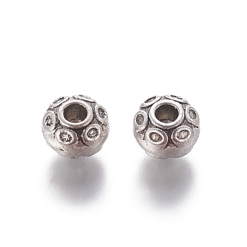 Tibetan Silver Spacer Beads, Cadmium Free & Lead Free, Antique Silver, 7x5mm, Hole: 2.5mm