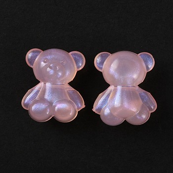 Transparent Acrylic Beads, AB Color Plated, Bear, Flamingo, 18x16x11mm, Hole: 2.8mm, about 326pcs/480g
