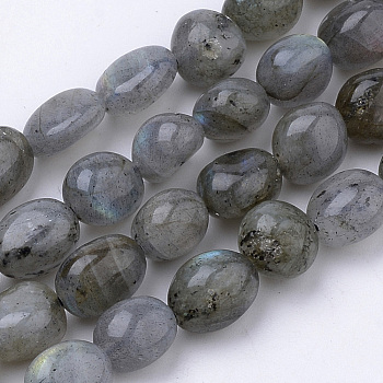 Natural Labradorite Beads Strands, Oval, 6~12x5~8x3~8mm, Hole: 1mm, about 50~57pcs/strand, 15.7 inch