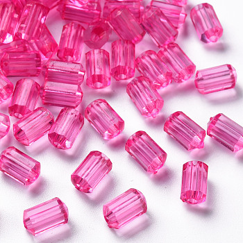 Transparent Acrylic Beads, Faceted, Polygon, Camellia, 9x5mm, Hole: 1.8mm, about 3496pcs/500g