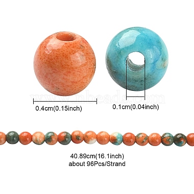 Brins de perles rondes en jade blanc océan synthétique(G-YW0001-42A)-4