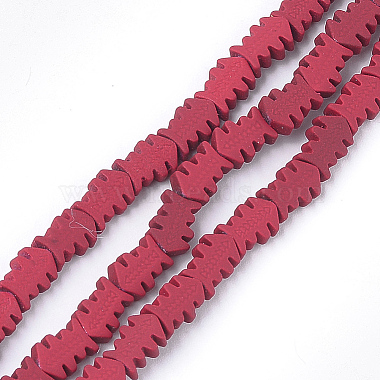 8mm Red Fish Non-magnetic Hematite Beads