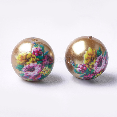 Printed & Spray Painted Imitation Pearl Glass Beads(GLAA-S047-06A-04)-2