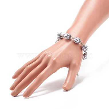 bracelet de perles rondes en acrylique sur le thème du ballon de sport(BJEW-JB08660-01)-3