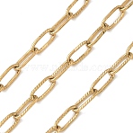 304 Stainless Steel Textured Cable Chains, Soldered, with Spool, Ion Plating(IP), Golden, 10x4x1mm(CHS-G050-07G)
