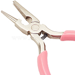 45# Carbon Steel Jewelry Pliers, Wire Looping Pliers, Concave and Round Nose Pliers, Pink, 12.4x6.25x0.95cm, 1pc/set(PT-SC0001-52)