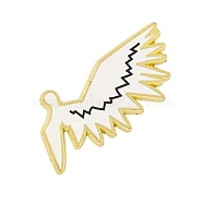 Golden Alloy Brooches, Enamel Pins for Clothes Backpack, White, 31.5x28x1.5mm(JEWB-I030-06B)