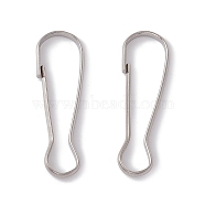 304 Stainless Steel Push Gate Snap Keychain Clasp Findings, Stainless Steel Color, 27.5x8.5x2mm(X-STAS-G291-05P)