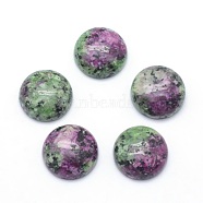Natural Ruby in Zoisite Cabochons, Half Round, 8x3.5~4mm(G-P393-R34-8MM)