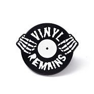 Punk Musical Instruments Enamel Pin, Electrophoresis Black Alloy Word Vinyl Remains Brooch for Backpack Clothes, Word, 25.5x30x2mm, Pin: 1.2mm(JEWB-A005-05-05)