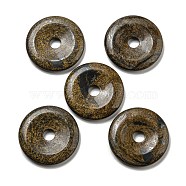 Natural Bronzite Pendants, Donut/Pi Disc Charms, 50x6.5~7.5mm, Hole: 10mm(G-P532-01A-12)