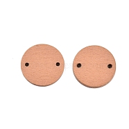 Poplar Wood Links Connectors, Dyed, Flat Round, Bisque, 18.5x2mm, Hole: 1.6mm(WOOD-N016-18A)