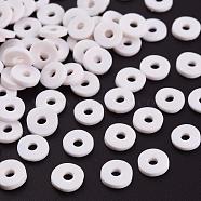 Handmade Polymer Clay Beads, Disc/Flat Round, Heishi Beads, Misty Rose, 6x1mm, Hole: 2mm, about 23500pcs/1000g(CLAY-R067-6.0mm-B16)