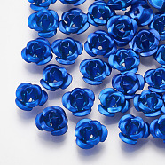 Aluminum Beads, 3-Petal Flower, Royal Blue, 7x4mm, Hole: 0.8mm, about 950pcs/bag(FALUM-T001-01A-18)