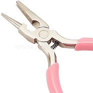 45# Carbon Steel Jewelry Pliers, Wire Looping Pliers, Concave and Round Nose Pliers, Pink, 12.4x6.25x0.95cm, 1pc/set(PT-SC0001-52)