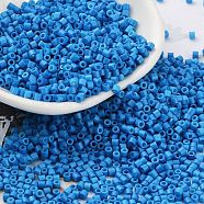 Baking Paint Glass Seed Beads, Cylinder, Dodger Blue, 2x1.5mm, Hole: 1mm, about 50398pcs/pound(SEED-S042-05B-76)