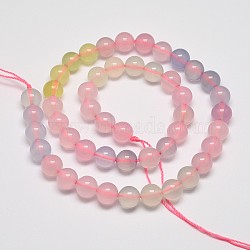Natural Carnelian Round Beads Strands, Dyed & Heated, 8mm, Hole: 1mm, about 49pcs/strand, 15.3 inch(G-N0136-01-8mm)