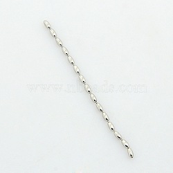 304 Stainless Steel Rice Bead Ball Chains, Soldered, Stainless Steel Color, 3x1.5mm(CHS-A002A-1.5mm)