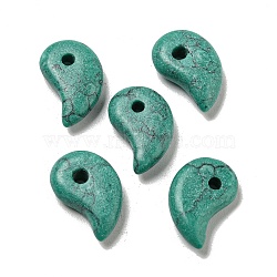 Dyed Synthetic Turquoise Beads, Comma Shape, Sea Green, 14.5~16x9.5~10x4~4.5mm, Hole: 2mm(G-G075-12B)