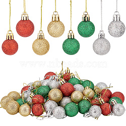80Pcs 8 Style Christmas Ball Plastic Hanging Ornament, for Christmas Tree Party Pendant Decorations, Mixed Color, 100~125mm, 10pcs/style(AJEW-GA0006-01)