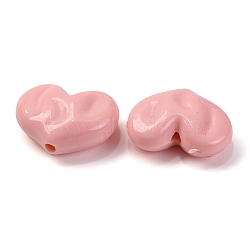 Opaque Acrylic Beads, Heart, PeachPuff, 18x24x10mm, Hole: 2.5mm(X-OACR-Z013-33F)