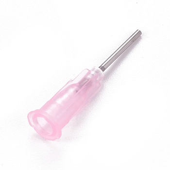 Plastic Fluid Precision Blunt Needle Dispense Tips, Pink, 7.5x6.5x30mm, Inner Diameter: 4mm, Pin: 1.2mm