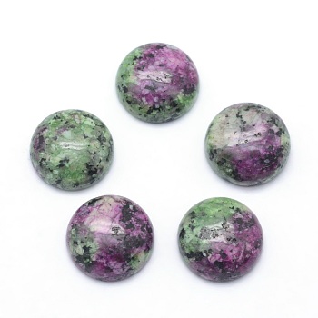 Natural Ruby in Zoisite Cabochons, Half Round, 8x3.5~4mm