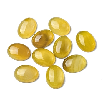 Natural Yellow Agate Cabochons, Oval, 20x15x5.5mm
