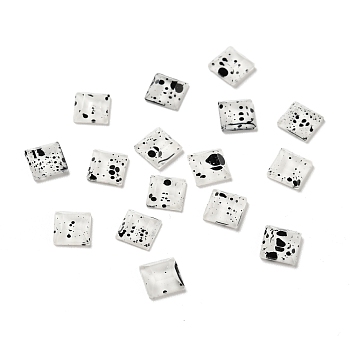 Spot Pattern Resin Cabochons, Nail Art Decoration Accessories, Square, Clear, 6x6x2mm