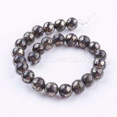 Natural Pyrite Beads Strands(G-P303-01-8mm-8)-2