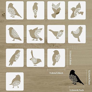 12Pcs 12 Styles PET Hollow Out Drawing Painting Stencils Sets(DIY-WH0383-0062)-2