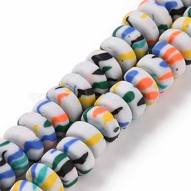 7mm Silver Abacus Polymer Clay Beads