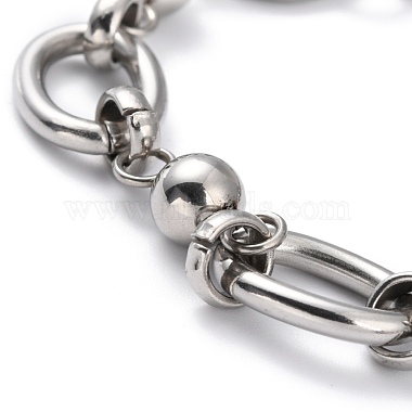 304 Stainless Steel Round Link Chain Bracelets(BJEW-I293-01P)-2