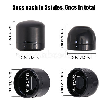 6Pcs 2 Styles Plastic Bottle Stoppers(AJEW-GO0001-63)-2