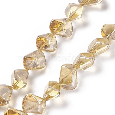 Sandy Brown Polygon Glass Beads