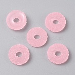 Druzy Resin Decoden Cabochons, Donut, Imitation Candy, Frosted, Pink, 16x5mm(RESI-WH20002-06A)